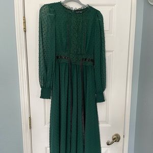 Modest emerald green dress